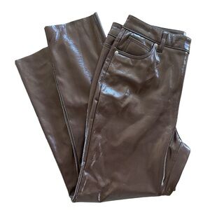 Vero Moda Chocolate Brown Faux Leather Pants